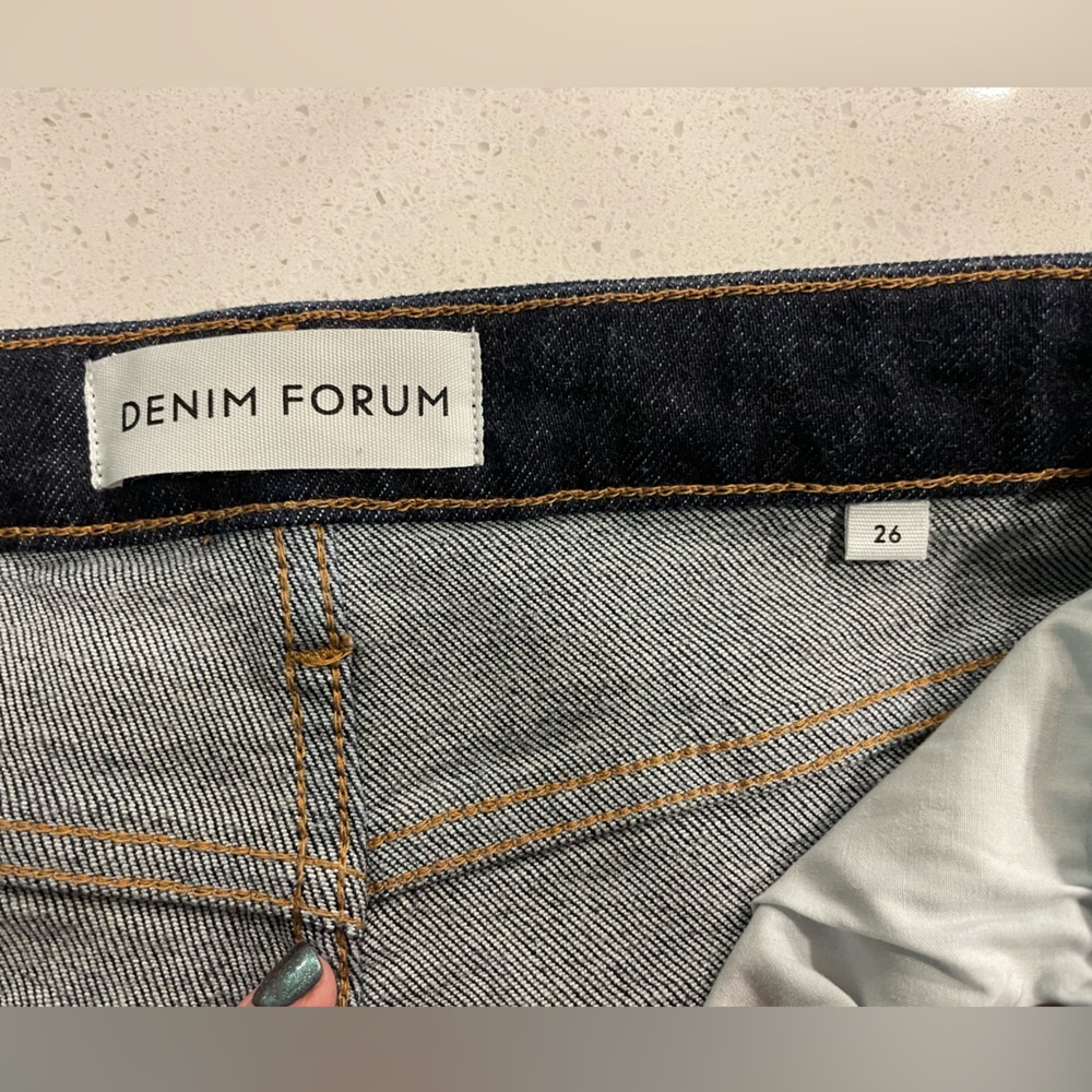 Aritzia Denim Forum Dark Blue Mid-Rise Ankle Jeans EUC - Picture 7 of 9
